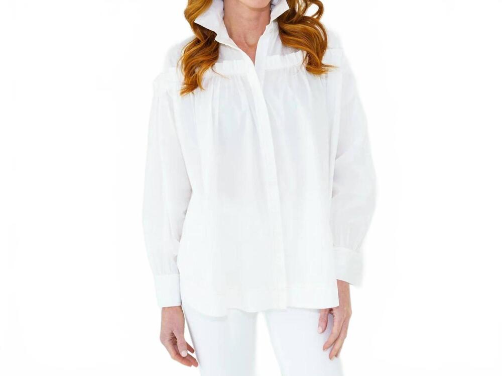NEW CARYN LAWN spring miriam top in white
